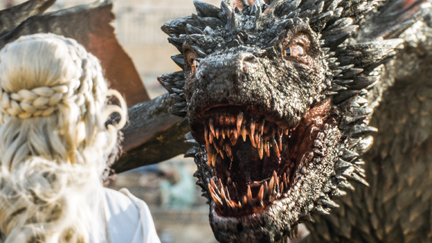 Drogon and Daenerys in "Game of Thrones" Season 5 (courtesy of HBO).
